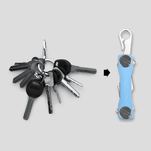 Keychain DIY Portable Compact Keys Holder Aluminum Key Clip Metal Key Smart Storage Keychain Organizer 3