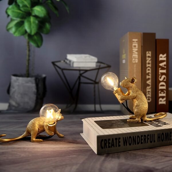 Modern Resin Mouse Night Lights LED E12 Mini Mouse Table Lamps Kids Room Home Decor Bedside