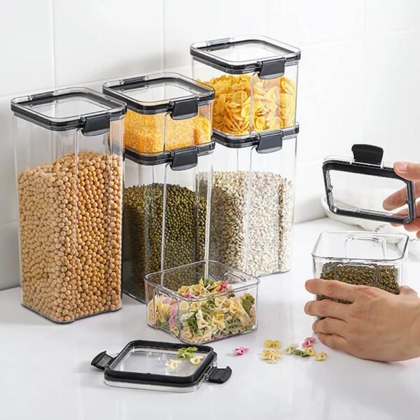 Stackable Kitchen Sealed Jar Plastic Food Storage Box Multigrain Storage Tank Dried Fruit Tea Jar Storage 1