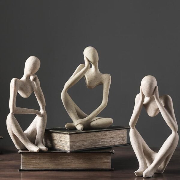 VILEAD Nordic Abstract Thinker Statue Resin Figurine Office Home Decoration Desktop Decor Handmade Crafts Sculpture Modern 3