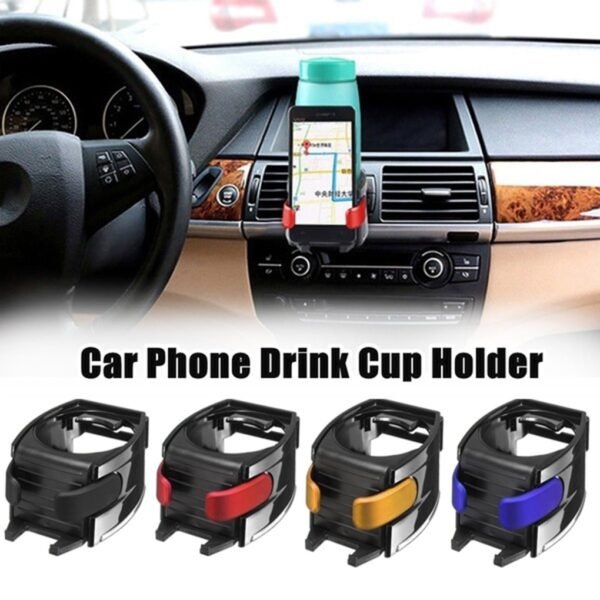 Car Air Vent Drink Cup Bottle Holder 2 in 1 Adjustable Mobile Phone Mount Bracket Stand 2