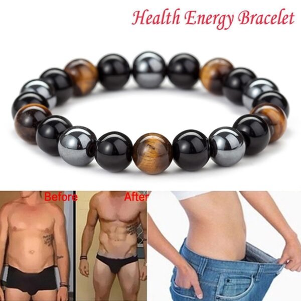 Hot Magnetic Tiger Eye Hematite Stone Bead Couple Bracelet Health Care Magnet Men Women Help Weight 2