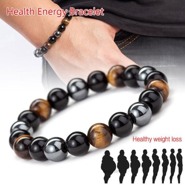 Hot Magnetic Tiger Eye Hematite Stone Bead Couple Bracelet Health Care Magnet Men Women Help Weight
