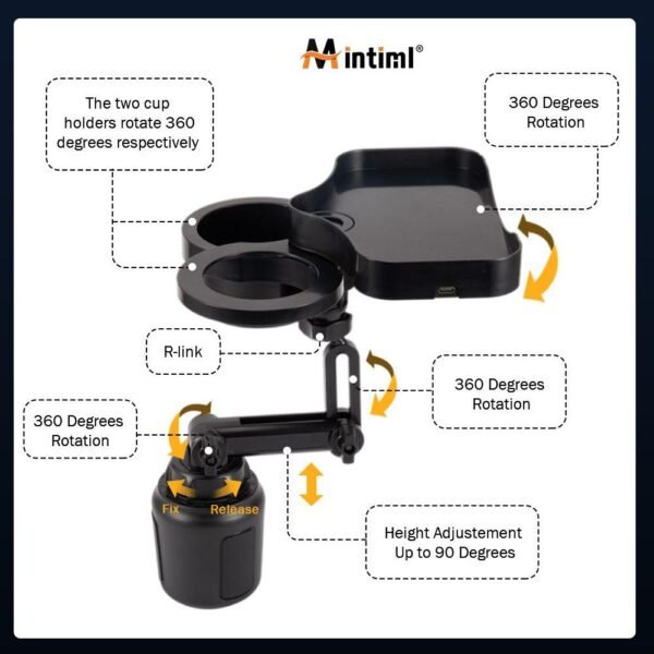 Mintiml Cup Holder Expander Adapter Universal Car Phone Drink Bottle Stand Rack Adjustable ABS Creative Design 4