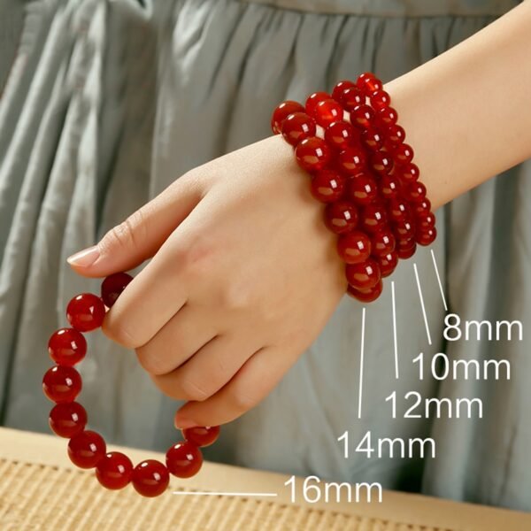 Trendy AAA Carnelian Bracelet Women Men Jewelry 6 8 12 14 16mm Red Stone Beads Bracelets 4