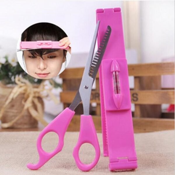2Pcs lot Professional Barber Tools Pink DIY Hair Cutting Pruning Bangs Hairdressing Hair Cutting Scissor with 3