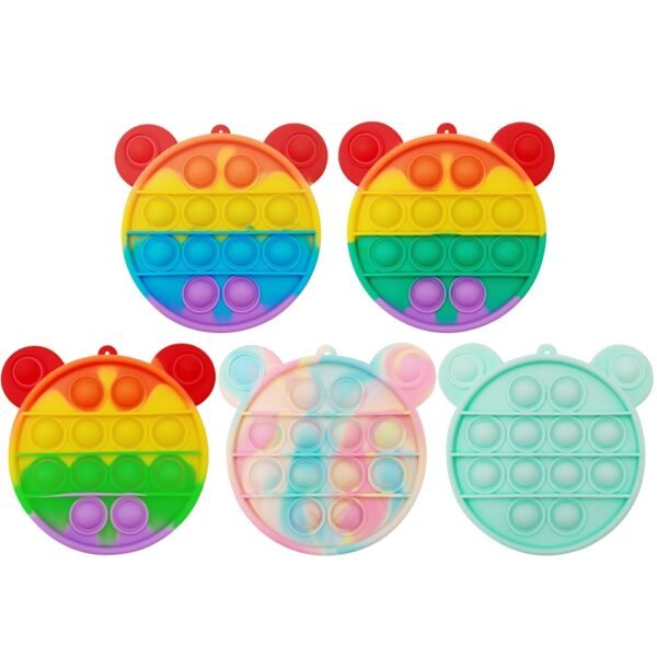 Coin Purse with Ears Fidget Toys Silicone Simple Dimple Anti Stress Box Push Bubble Relief Sensory
