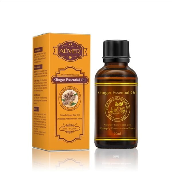 Ginger oil essential oils body massage oil dampness therapy relieve pain anti aging lymphatic detoxification body 1