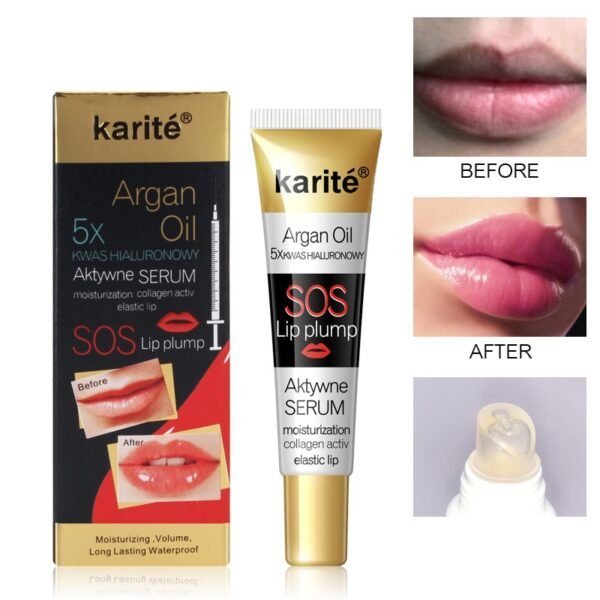 Instant Volumising Lip Plumper Moisturizing Argan Oil Lip Plumper Gloss Sexy Natural Lips Augmentation Collagen Activelastic