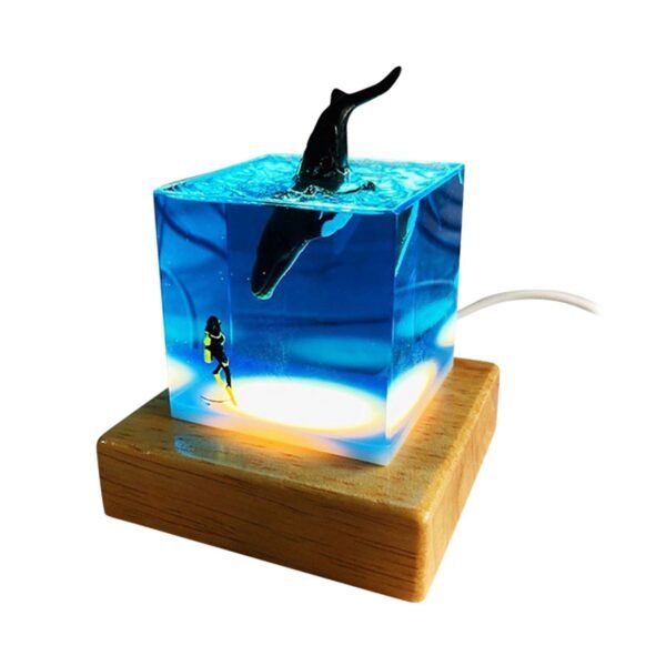 LED Night Light Shark Diver Decoration Novelty Gift for Children Bedroom Baby Room Decor USB Bedside 2