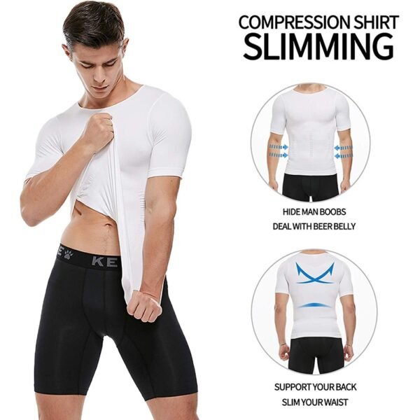 Mens Body Shaper Slimming Shirt Compression Vest Elastic Slim Underwear Shapewear 1
