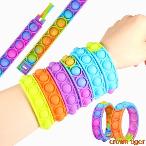 pops bubble simple dimple toy its fidget anti stress relief colorful silicone bracelet anxiety sensory for