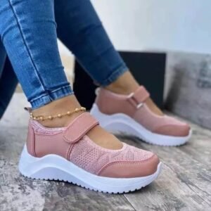 2021 Women Fashion Vulcanized Sneakers Platform Solid Color Flats Ladies Shoes Casual Breathable Wedges Ladies Walking