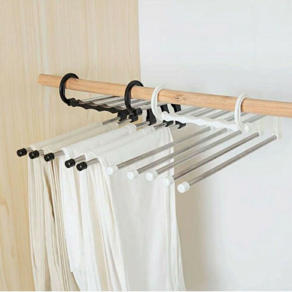 5 in 1 Wardrobe Hanger Multi functional Clothes Hangers Pants Stainless Steel Magic Wardrobe Clothing Hangers 1