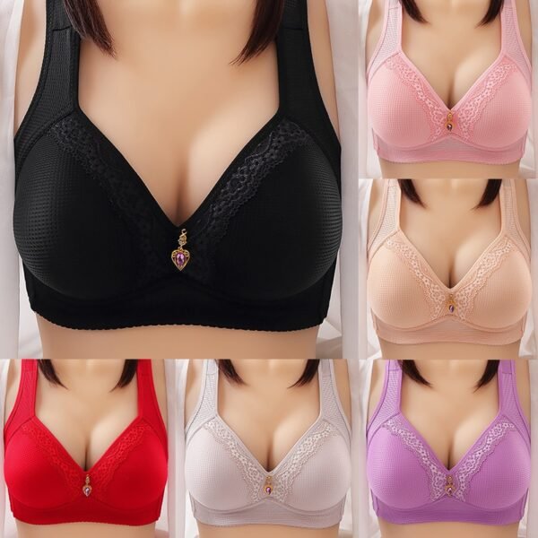 Middle Aged Bra Elderly Aunt Large Size Thin Comfortable No Steel Ring Adjustment Mother Gathers Non