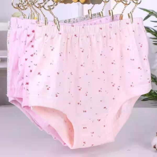 5PCS Plus Size High Waist Panties Women Cotton Underwear Mom Mother Briefs 2