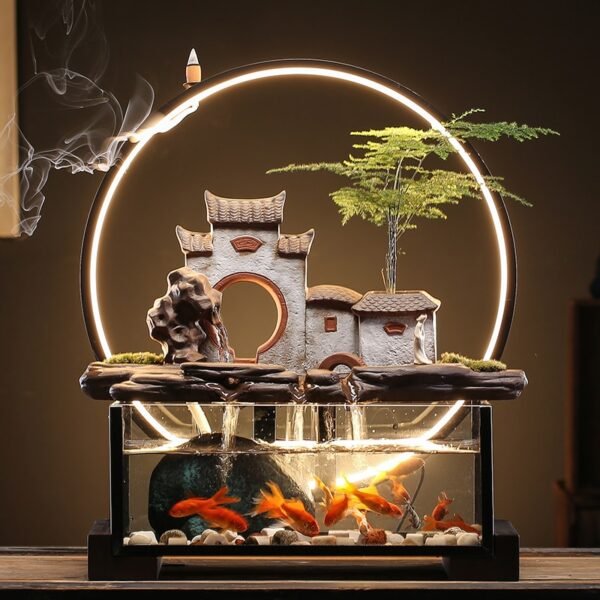 Creative Fish Tank Flowing Water Ornaments Feng Shui Fortune Living Room Office Fountain Decoration decorations for 4