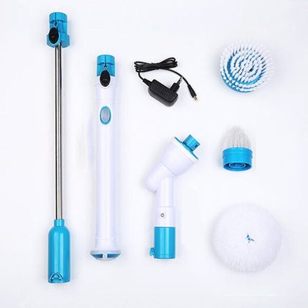 Electric Spin Scrubber Turbo Scrub Cleaning Brush Cordless Chargeable Bathroom Cleaner with Extension Handle Adaptive Brush 4
