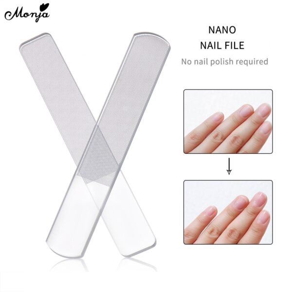 Monja Professional Nano Glass Nail File Transparent Sanding Polishing Grinding Nails Filing Manicure Tool