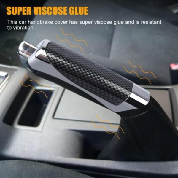 Universal Car Handbrake Protect Cover Styling Wooden Carbon Fiber Decor High Quality ABS Smooth SUV Interior 3