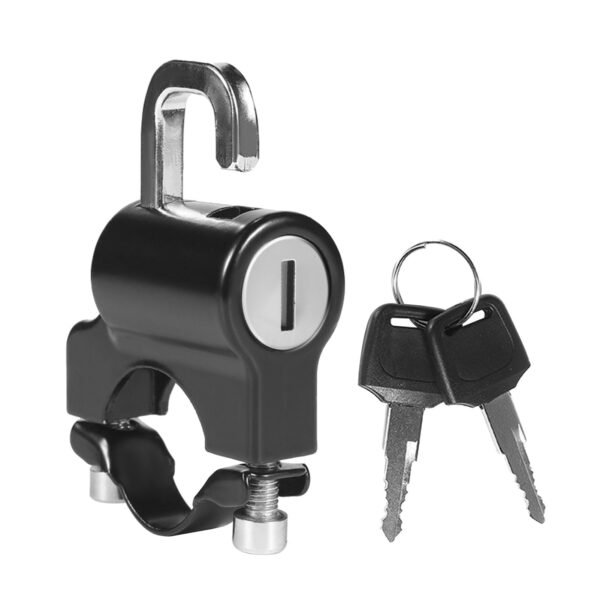 Universal Motorcycle Helmet Lock Anti Theft Helmet Security Lock Metal 22mm 26mm Black with 2 Keys 1