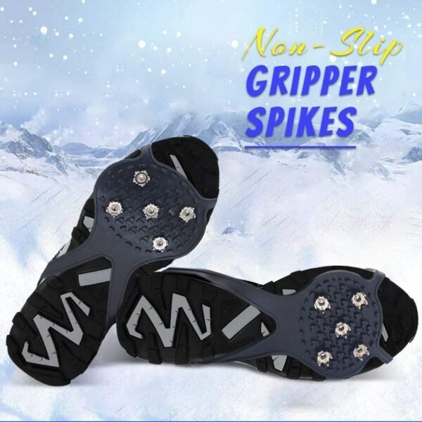 Universal NonSlip Gripper Spikes 1Pair 5Teeth Crampons Ice Gripper Spike Grips Cleats For Snow Studs Shoes 1