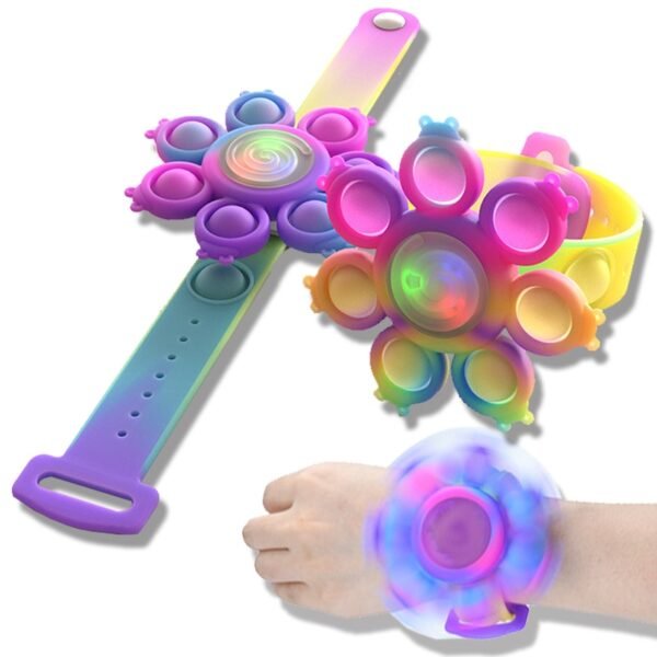octopus Spinning top Popping Fidget Toys Its Anti stress Wristband Whirl Light Silicagel Bracelet Kawaii Push
