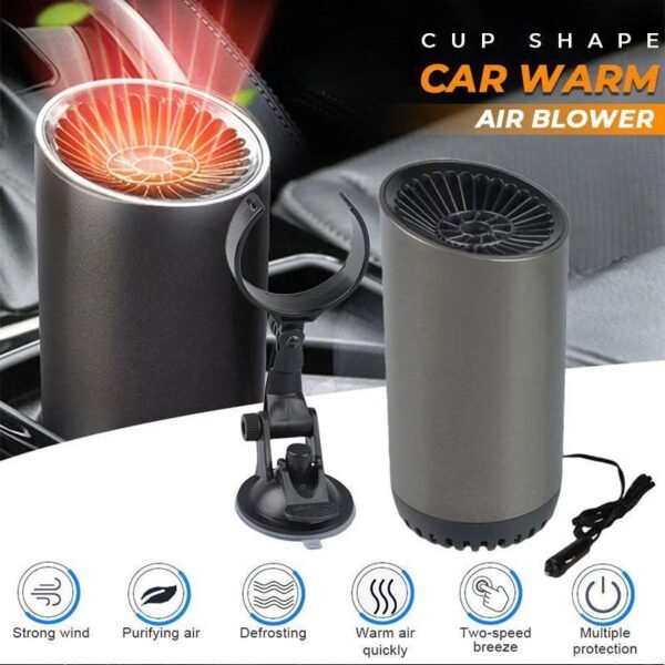 12V Heater for Auto Car Heater Cup Shape Car Warm Air Blower Electric Fan Windshield Defogging 2