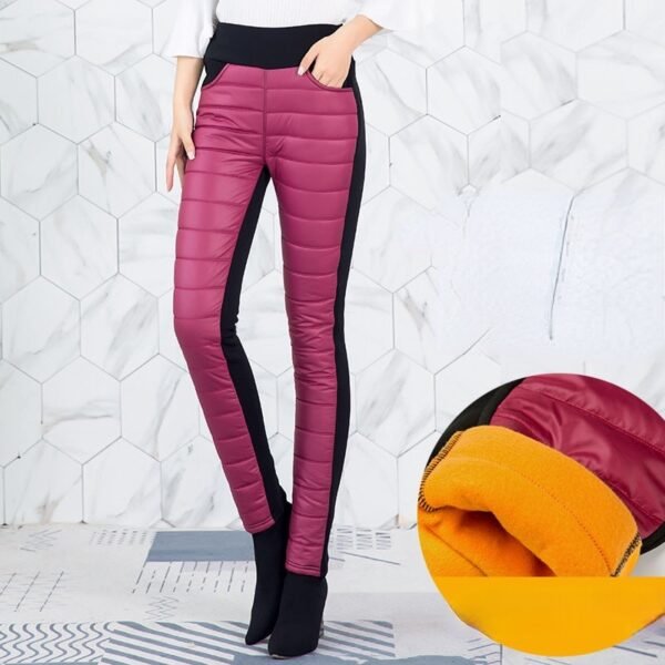 2021 Winter Down Cotton Pants Middle aged Women Trousers Fashion Thick Warm Female Warm Trousers High 1