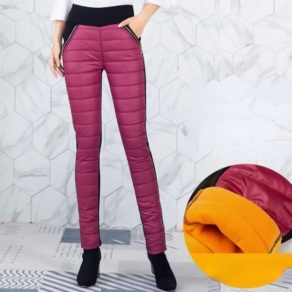 2021 Winter Down Cotton Pants Middle aged Women Trousers Fashion Thick Warm Female Warm Trousers High 4