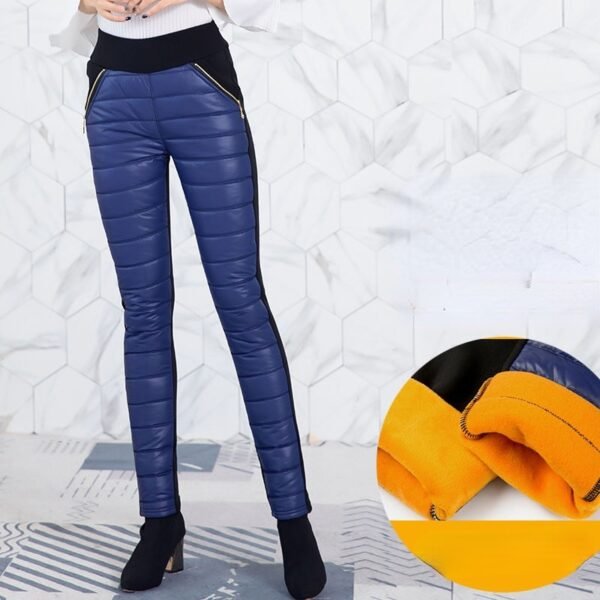 2021 Winter Down Cotton Pants Middle aged Women Trousers Fashion Thick Warm Female Warm Trousers High 5