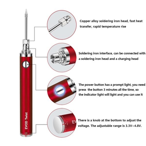 5V 15W battery powered soldering iron with USB rechargeable soldering iron adjustable voltage soldering iron 2