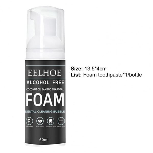 60ML Bottle Teeth Whitening Foam Alcohol free Safe Non irritating Deep Cleaning White Toothpaste Foam for 5
