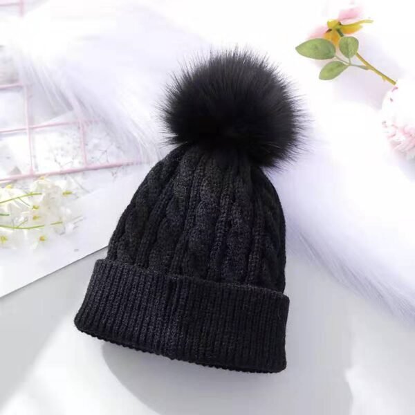 Autumn And Winter Children s Twist Knit Hat Baby Ear Protection Warm Hooded Woolen Hat And 1