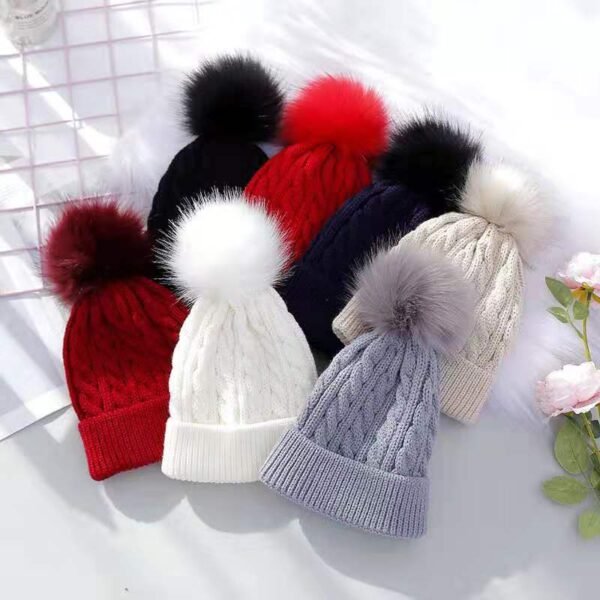 Autumn And Winter Children s Twist Knit Hat Baby Ear Protection Warm Hooded Woolen Hat And