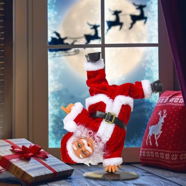 Christmas Electric Singing Santa Claus Toy Inverted Rotate Singing Dancing Santa Doll Toys Xmas Ornament Santa 3