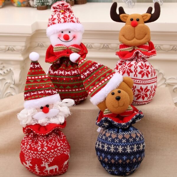 Christmas Gift Bag For Children Knitted Yarn Close Ip Apple Candy Gifts Bags Eve New Year 1