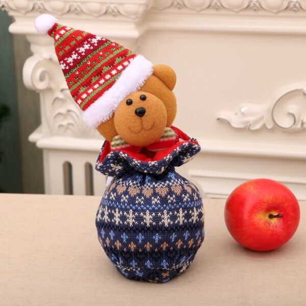 Christmas Gift Bag For Children Knitted Yarn Close Ip Apple Candy Gifts Bags Eve New Year 3