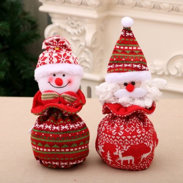 Christmas Gift Bag For Children Knitted Yarn Close Ip Apple Candy Gifts Bags Eve New Year 5