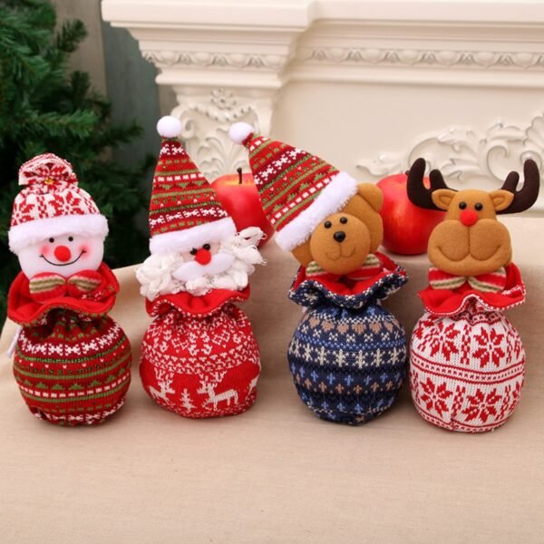 Christmas Gift Bag For Children Knitted Yarn Close Ip Apple Candy Gifts Bags Eve New Year
