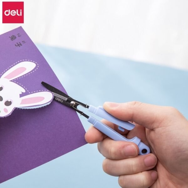 Deli Foldable Mini Small Scissors Creative Portable Paper Cutting Tool Kawaii Stationery Student DIY Hand cut
