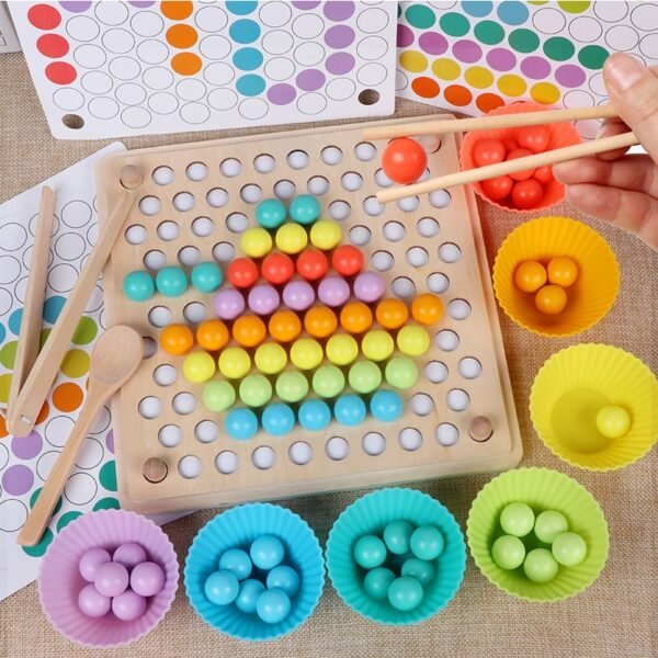 Kids Toys Montessori Wooden Toys Hands Brain Training Clip Beads Puzzle Board Math Game Baby Early 2