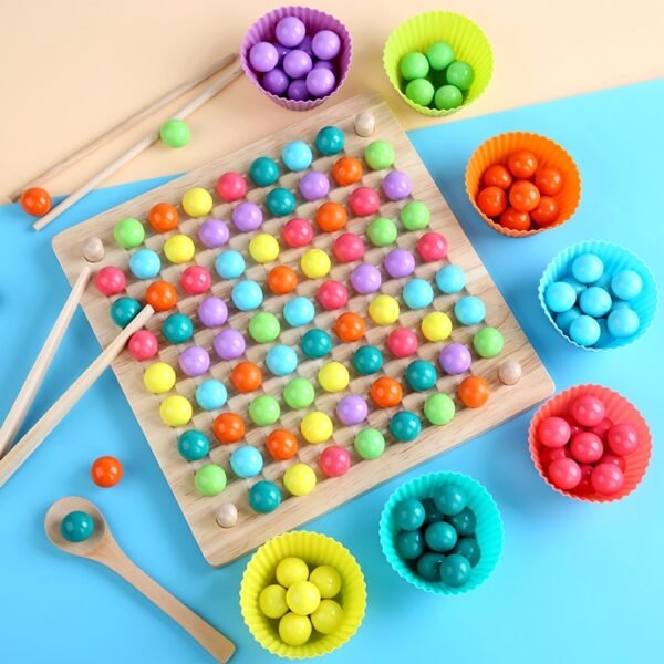 Kids Toys Montessori Wooden Toys Hands Brain Training Clip Beads Puzzle Board Math Game Baby Early 4