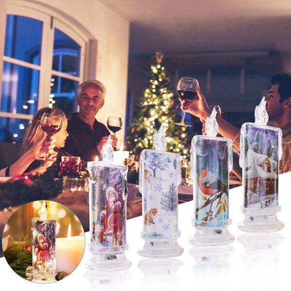 LED Electronic Candle Snowman Santa Night Light Christmas Atmosphere Light Decoration Xmas New Year 2022 Noel 1