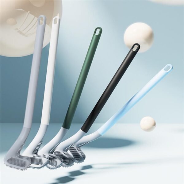 Long Handle Toilet Cleaning Brush Silicone Toilet Brushes for Bathroom Toilet Cleaning Brush Bendable Silicone Brush