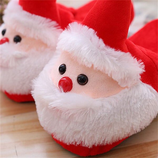 New Products Santa Claus Plush Slipper Christmas Cap Cartoon Old Man Modeling Cotton padded Shoes Couples 3