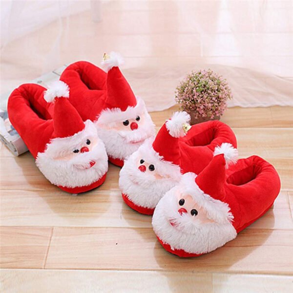 New Products Santa Claus Plush Slipper Christmas Cap Cartoon Old Man Modeling Cotton padded Shoes Couples