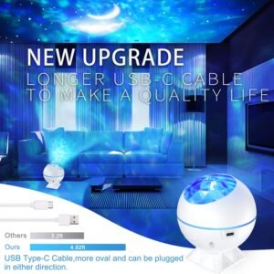 Star Projector Light Sky Moon Lights Galaxy Ocean Projection Lamp Bedroom Night Light with Remote Control 4