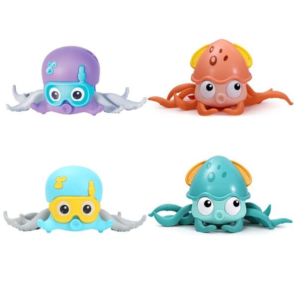 Baby Bathing Toy Kids Octopus Clockwork Rope Pulled Crawl Land Water Toys Dragging Walking Toy Swimming
