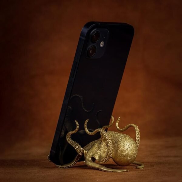 Creative Octopus Holder Golden Animal Shape Computer Cell Mobile Phone Pen Holder Decoration Funny Small Ornaments 3